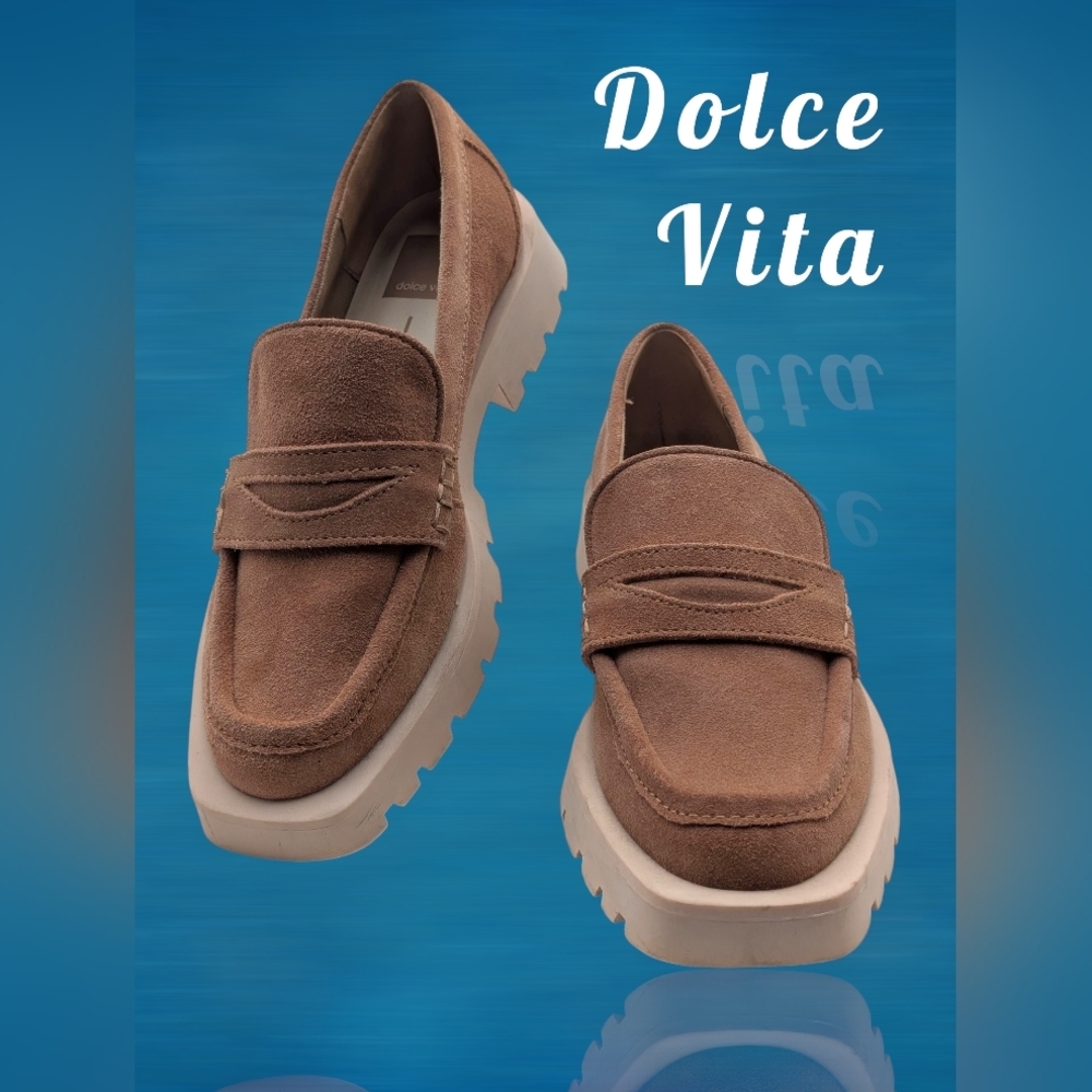 Dolce Vita Brown Suede Platform Penny Loafers